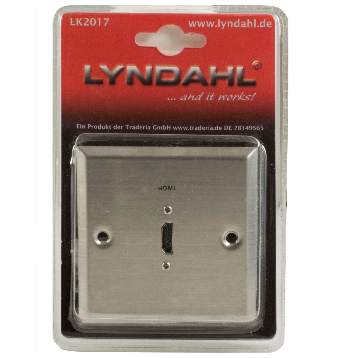 Lyndahl LK2017 HDMI wall box (flush-mounted box) stainless steel